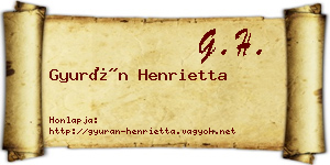 Gyurán Henrietta névjegykártya
