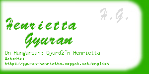 henrietta gyuran business card